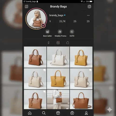 Ilustrasi bisnis tas Brandy Bag di Instagram_Selscope Jasa SEO