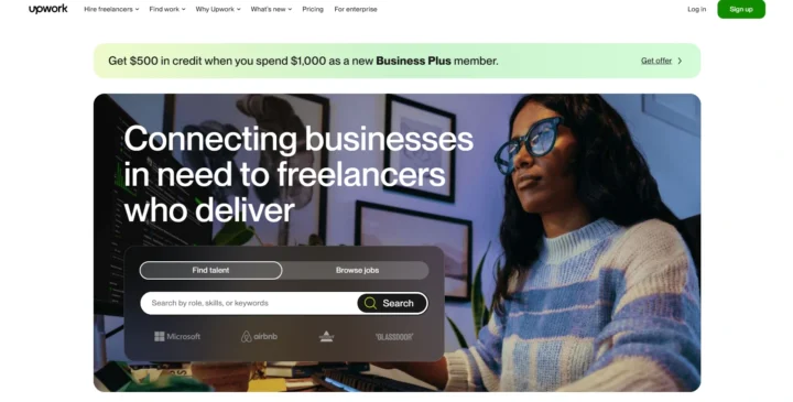 Contoh tampilan freelancer Upwork - selscope.com