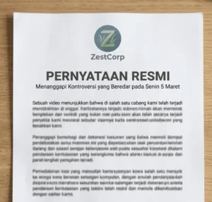 Contoh Pernyataan Resmi - 1 kalimat. Selscope Blog